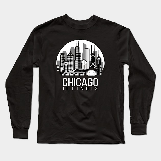 Chicago Illinois Long Sleeve T-Shirt by ThyShirtProject - Affiliate